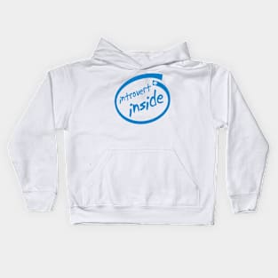 Introvert Inside (blue) Kids Hoodie